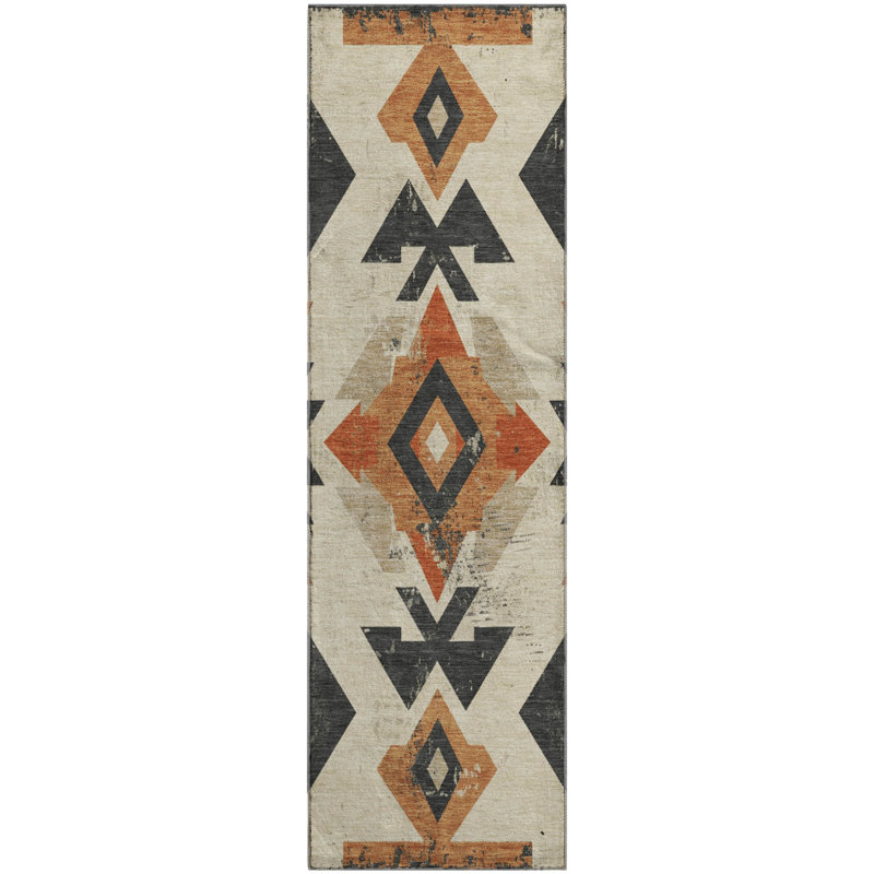 Premium Machine Washable Fairwood AMF1882 Aztec Rug, Runner 2'3" x 7'6"