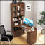 Bureau d'ordinateur en L en forme de L avec rangement spacieux, design 2 en 1 pour le bureau à domicile et le bureau, table de style moderne avec tiroirs, bibliothèque et huche