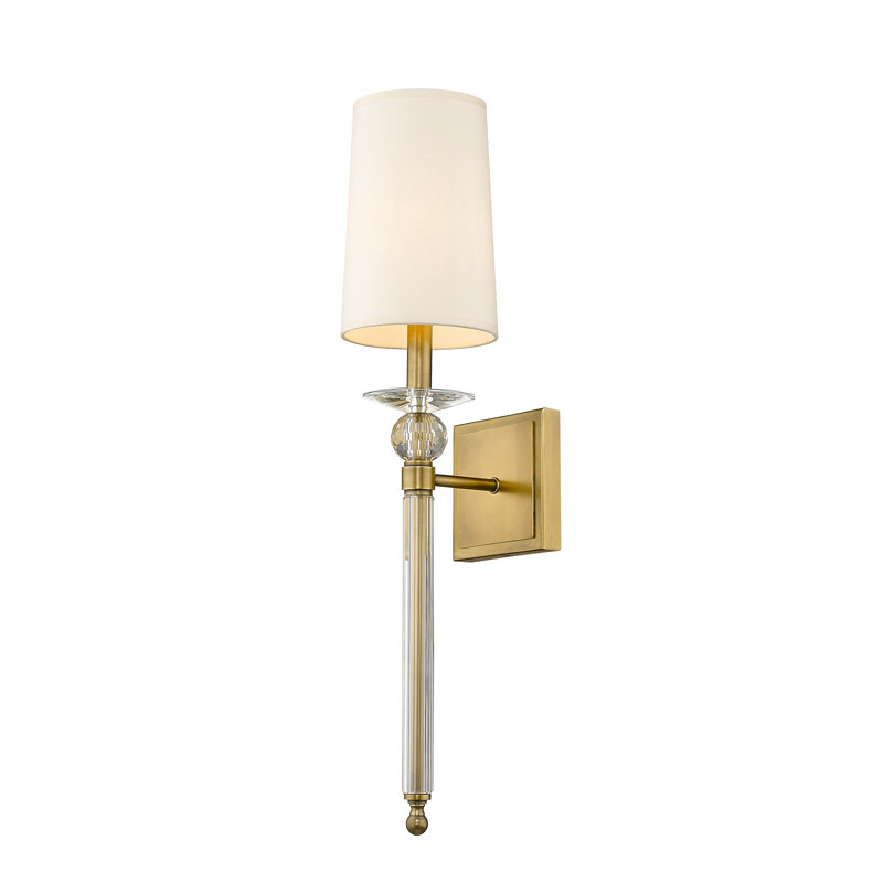 Cindy 1-Light Dimmable Wallchiere, Rubbed Brass