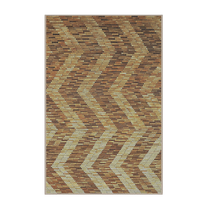 Tapis brun à chevrons Kimberlin, Rectangle 2 pi x 5 pi