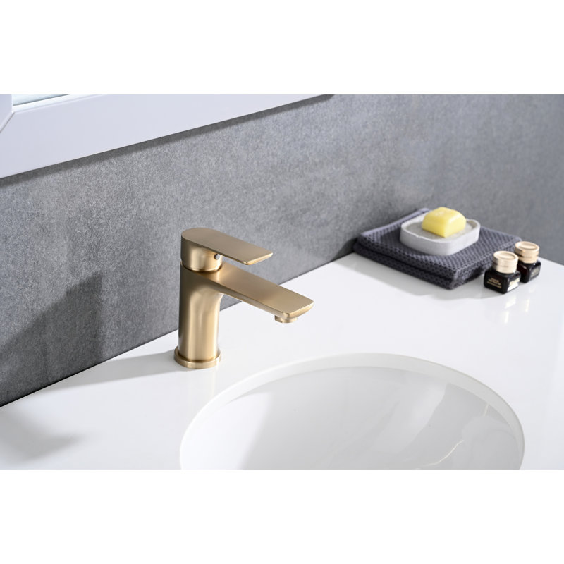 Single Handle Lavatory Basin Sink Faucet, Brushed Gold