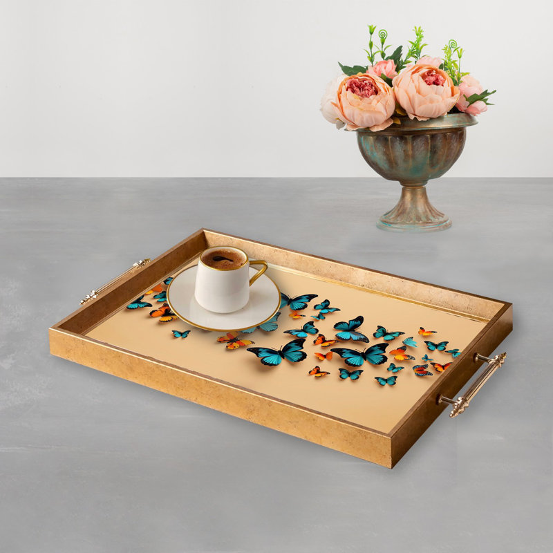 Elegant Glass Tray, 19.7 x 11.4 x 1.4 inches | 100% Durable Glass Construction | Easy to Clean with Damp Cloth | Ideal for Serving, Decorative Display, and Organizing | Stylish Addition to Home Décor