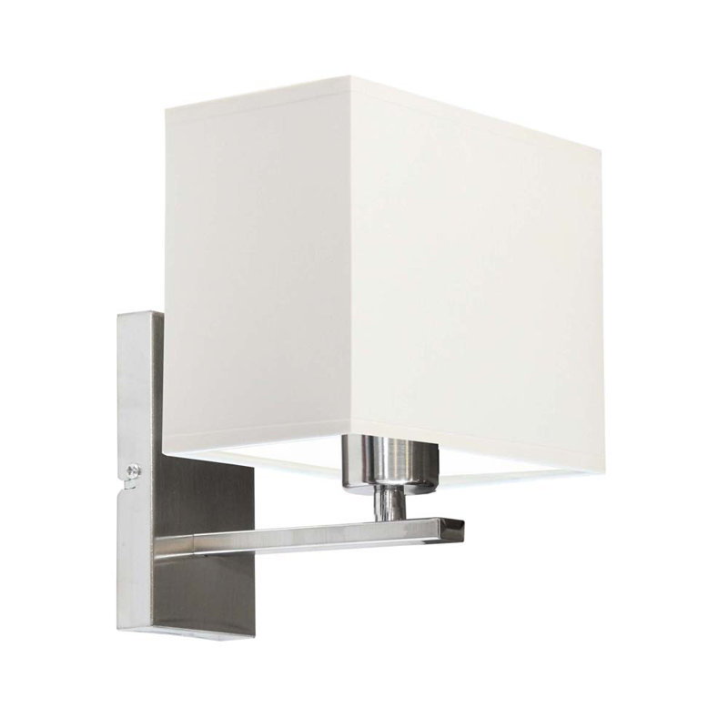 Asavira Armed Sconce, Brushed Steel, White