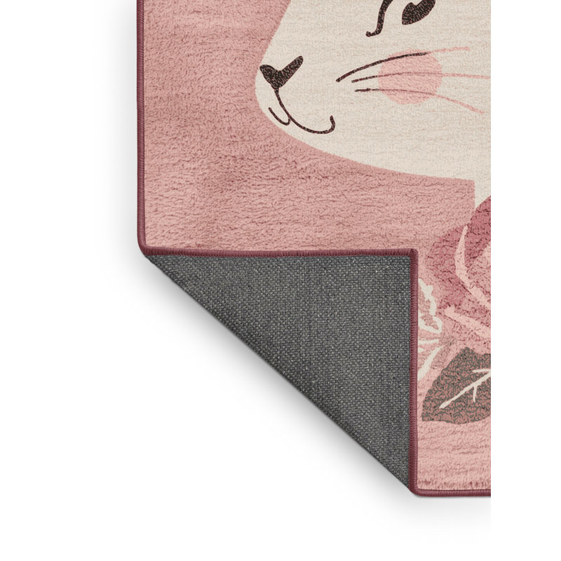 Soft Plush Esser Easter Modern & Contemporary Abstract Area Rug in Beige – Rose Binding, 4x6
