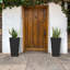 Tali 24" Tall Rectangular Concrete Metal Indoor Outdoor Tapered Planters w/ Drainage Hole, Modern Style for Home and Garden-674507637-674507639