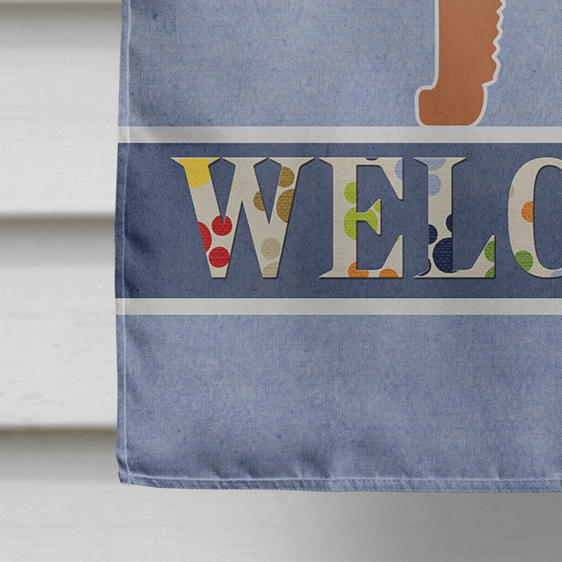 Polyester 2 côtés 40 x 28 po welcome drapeau maison, Terrier gallois