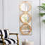 Miroir mural 3 pièces dans un cadre rectangulaire doré, décoration murale pour salon de chambre à coucher