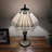 Vereen Tiffany Table Lamp White Hexagon Stained Glass Included LED Bulb 12"W*12"D*19"H