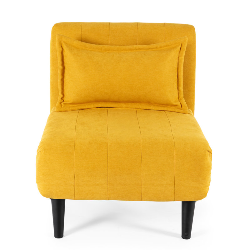 Naraya Upholstered Linen Blend Convertible Chair, Mustard