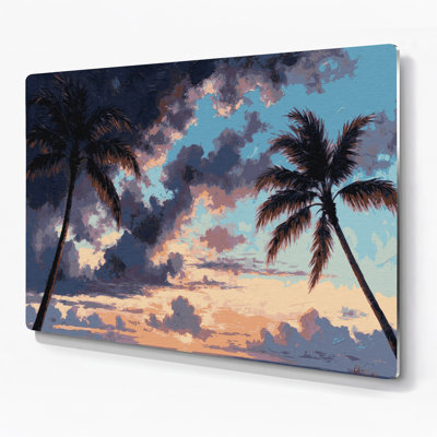 Hawaiian Evening Sky Purple Metal Wall Art