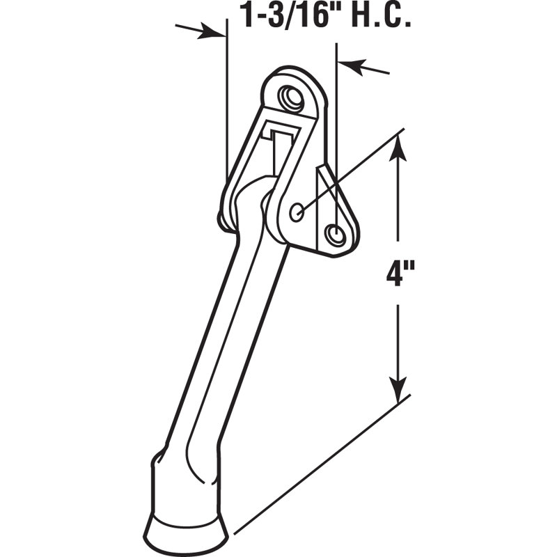 Support de porte Prime-Line, 4 po, moulé sous pression en zinc, type abattant (paquet simple), Laiton