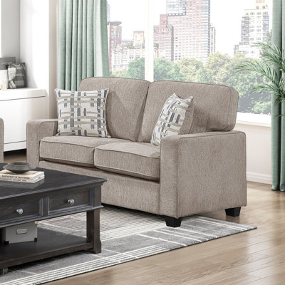 Contemporary Taupe Fabric Loveseat Chenille Upholstered Comfortable Plywood Frame Living Room Furniture 1pc
