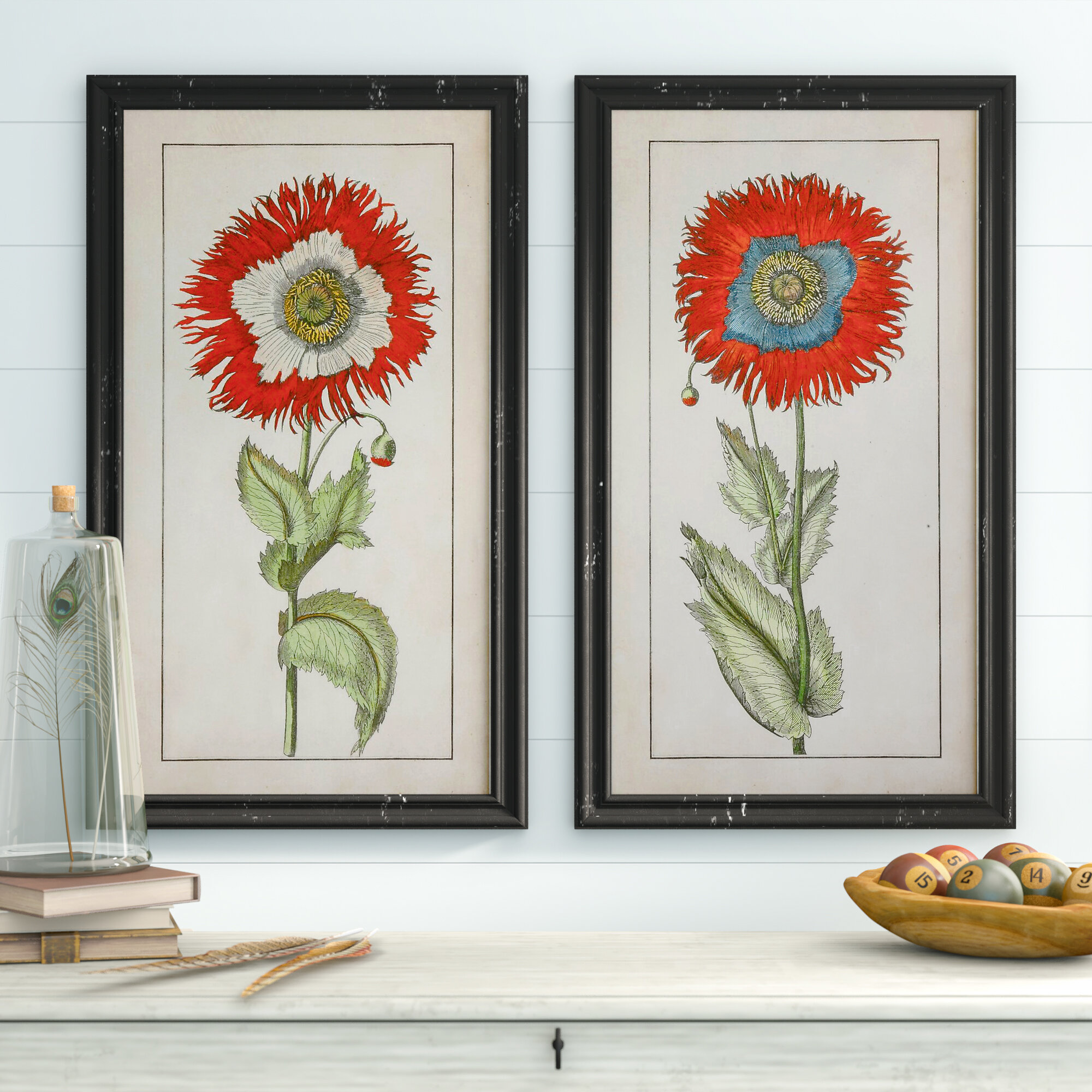 August Grove® Arrowyn Single Flowers Framed On Paper 2 Pieces