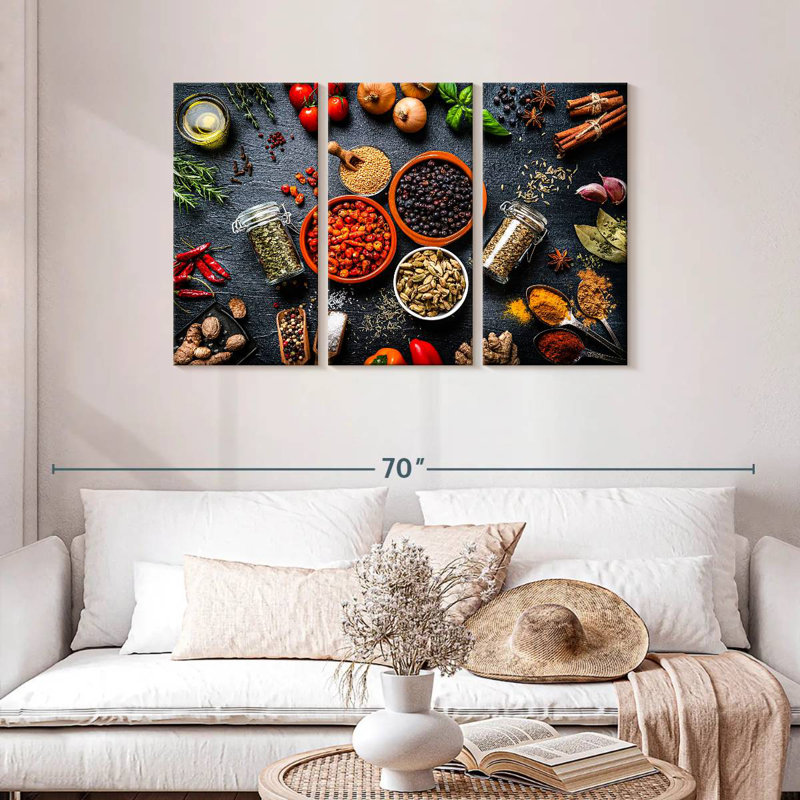 Yarlin Rustic Kitchen Ingredients, 28" H x 45" W