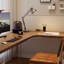 Brun clair + bureaux rectangulaires en bois massif transparent + acrylique-108222366-108222367