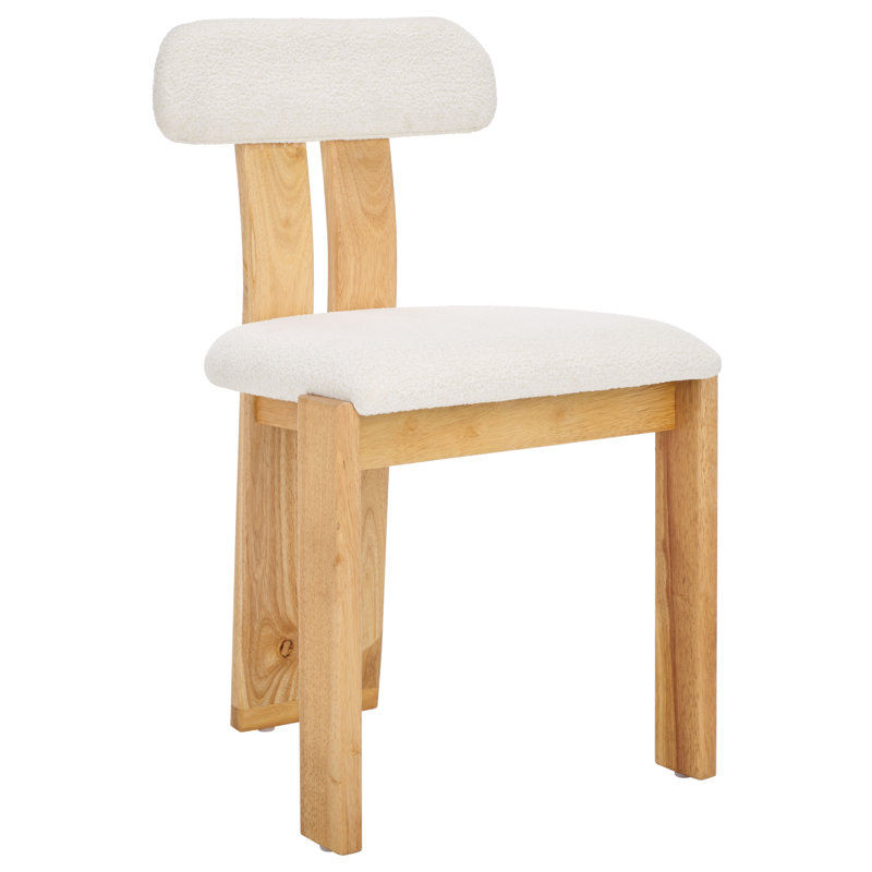 Cayde Boucle Dining Chair, Light Blonde, Cream