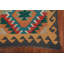 Tapis de couloir oriental géométrique en laine Kilim 3 x 13