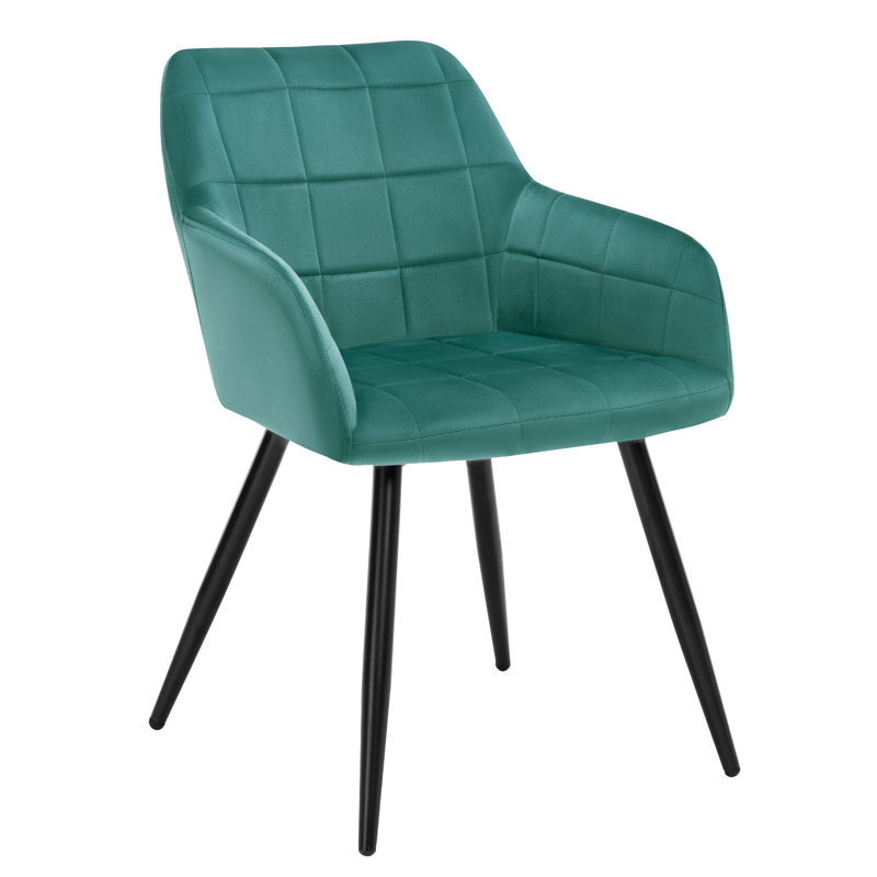 Palumbo Upholstered Dining Chair, Turquoise, Black