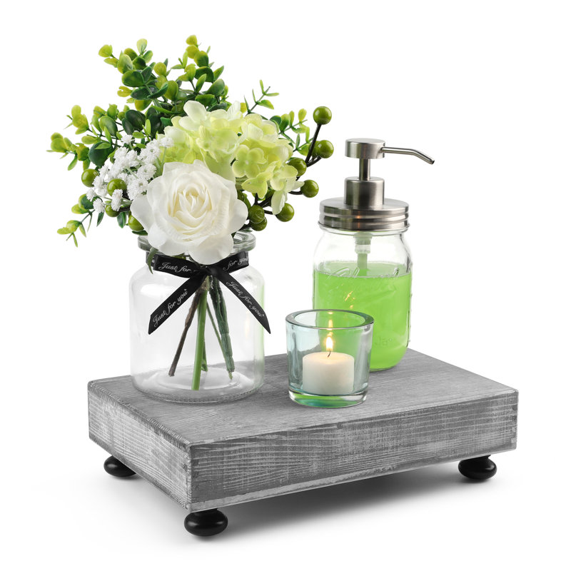 Support en bois de ferme pour comptoir de cuisine, plateau décoratif pour porte-savon de salle de bain et décoration intérieure