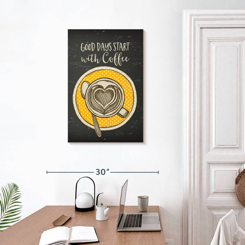 Yarlin Good Days Start With Coffee, H 30 po x l 20 po