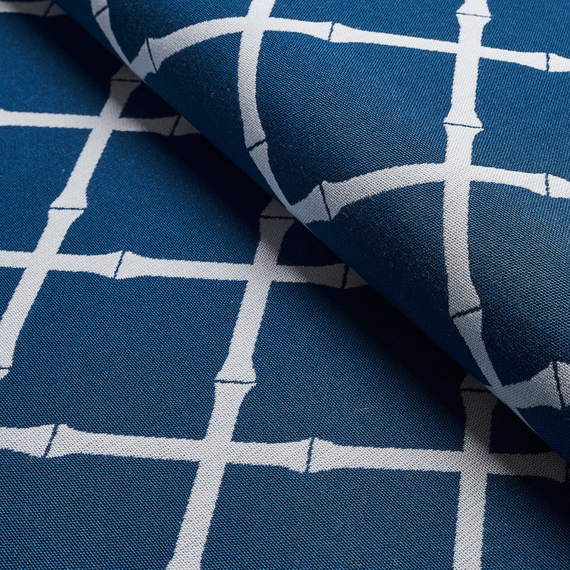 Bamboo Trellis Indoor/Outdoor Fabric, Navy