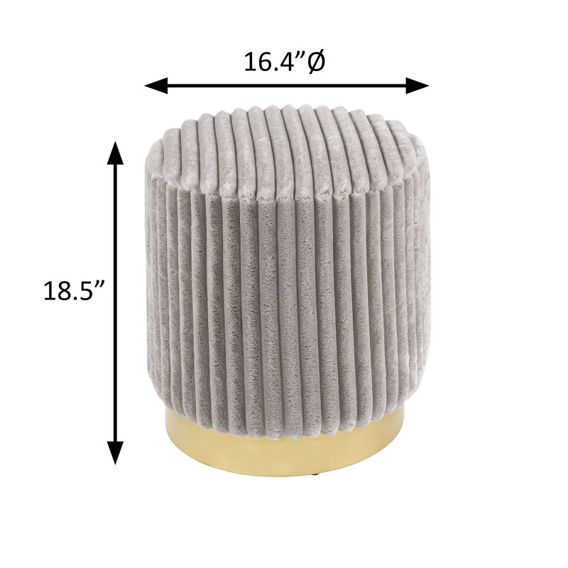 Tabouret l 16,4 po contemporain, gris, Gris clair