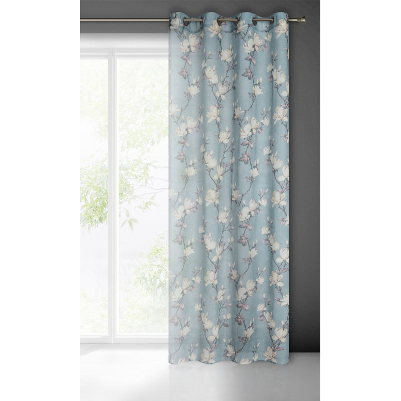 Adylan Semi Sheer Curtains Single Panel, Grey