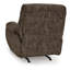 Fauteuil inclinable manuel berçant avec accoudoirs rembourrés Shelly, polyester brun