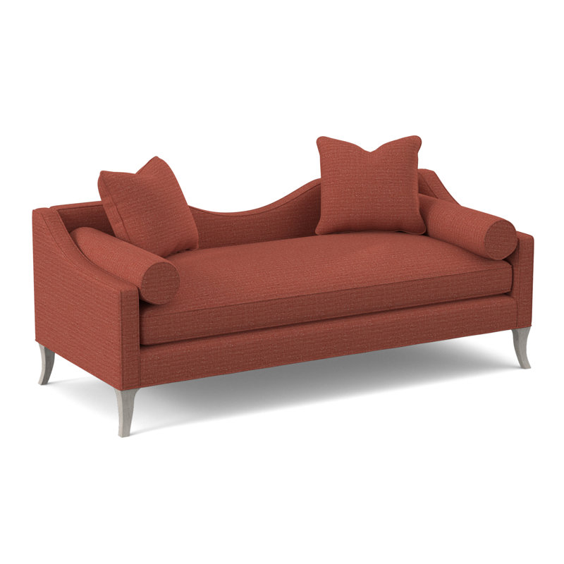Audrey Chaise Lounge, Maya Cyan Polyester Blend, Bisque