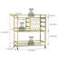 Stamatina 3-Tier Metal Bar Cart with Wine Rack and Glass Storage-2146455391