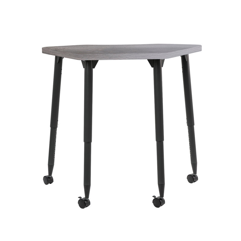 Table d'activité à grain de bois 24 x 36 avec pieds fuselés réglables, Bois gris, Noir