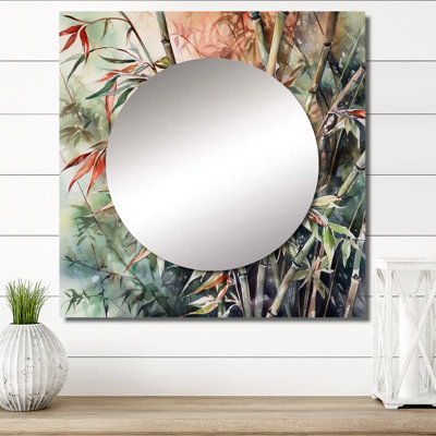 Latric - Floral Large Square Mirror Wall Decor For Bedroom
