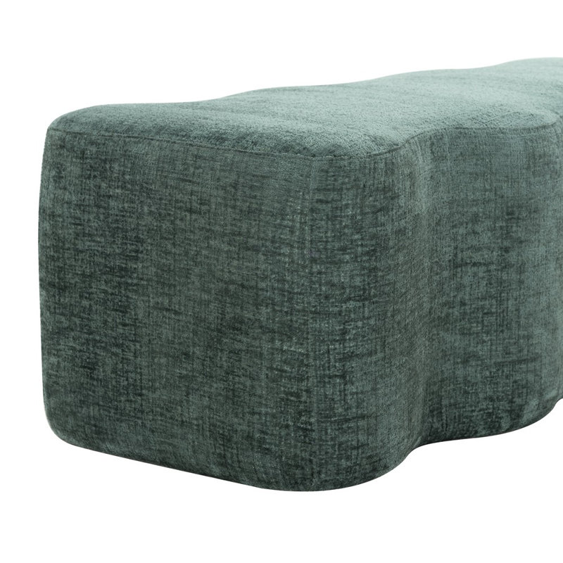 Jacqualessa Chenille Bench, Dark Green Chenille