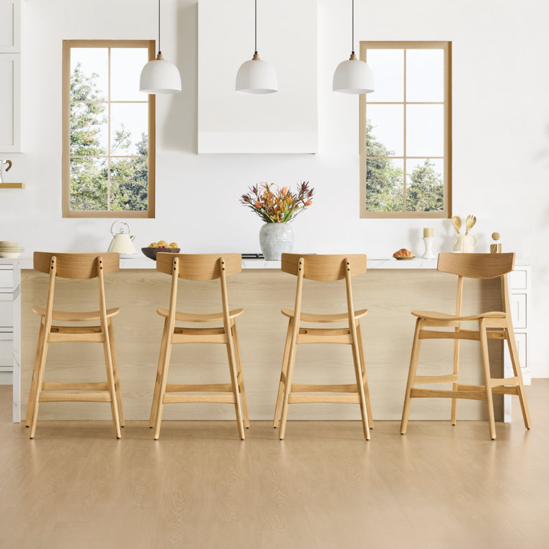 Tabouret de comptoir en bois massif, Chêne