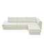 Canapé modulaire en L beige chenille modulaire avec accoudoirs carrés