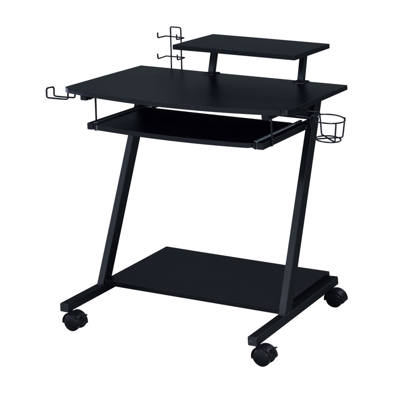 Mechtild Metal Base Gaming Desk in Black