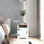Farmhouse Nightstand, Beside Table With Barn Door, Modern End Side Table With Storage For Bedroom, Office
