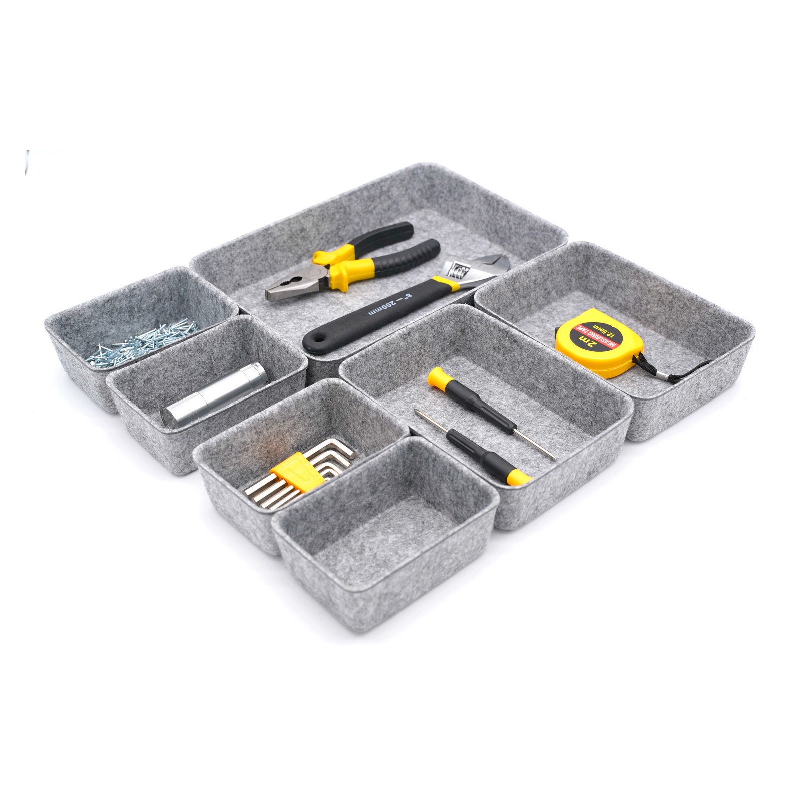 2.4'' H x 7.9'' W x 10.8'' D Organizer Set, Gray