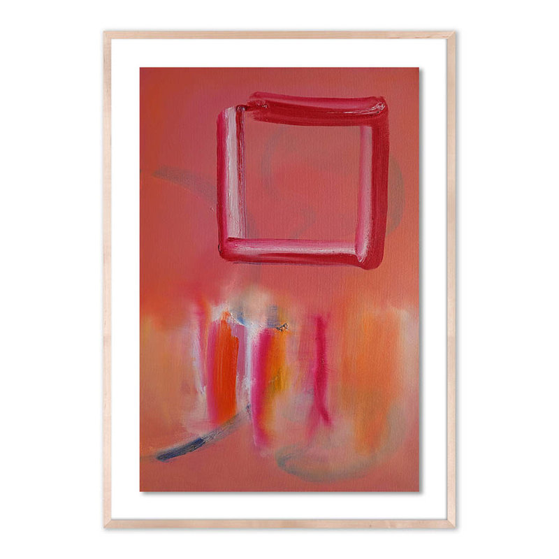 Souk Daylight Print by Charles Stuart, 48" H x 34" W x 2.5" D, Light Red/Light Yellow/Pink/Black/White, Natural