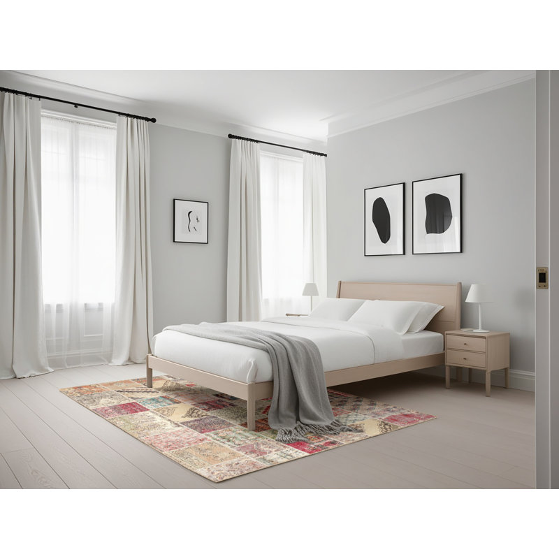 Tapis gris/beige/brun contemporain, Rectangle 5 pi x 7 pi