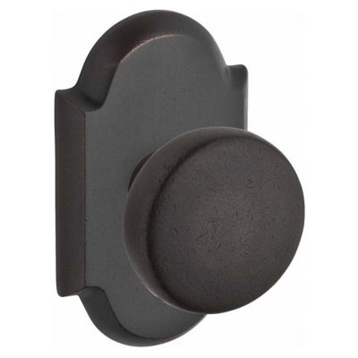 Rustic Single Dummy Door Knob with Rustic Arch Rose