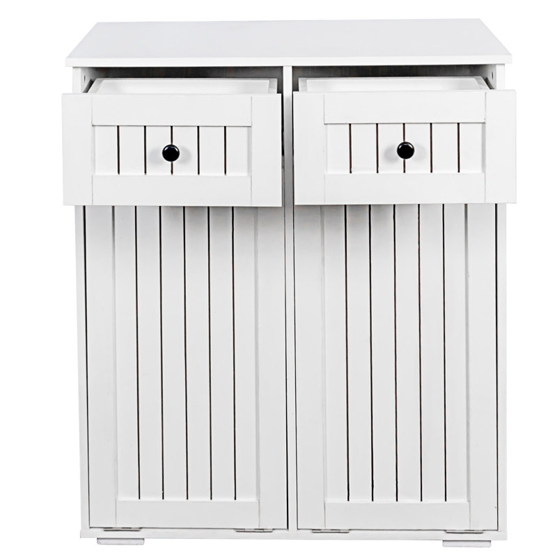 Armoire à linge avec panier à linge amovible