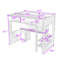 Lit mezzanine de luxe avec poste de travail, tablettes de rangement, bandes DEL et station de charge-195390655-195390641