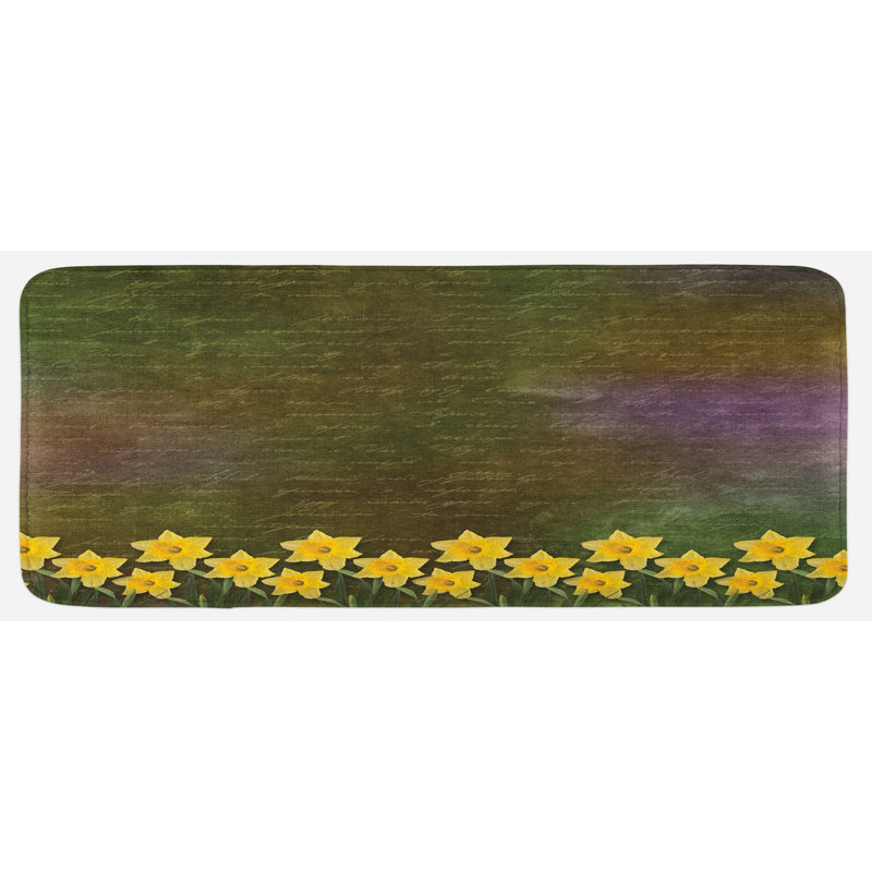 Tapis de cuisine jonquille