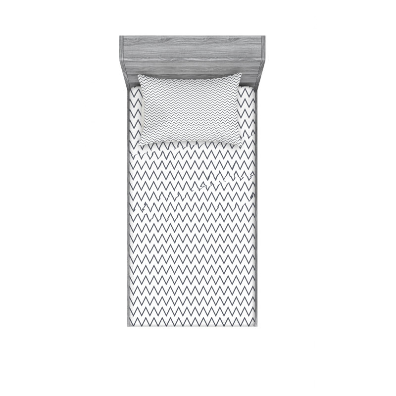 Ensemble de draps Angled Stripes, Ensemble de draps pour lit simple avec drap-housse