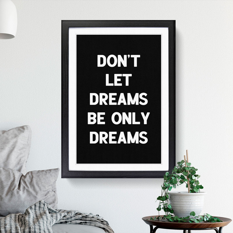 Dreams - Picture Frame Typography, Black, 36cm H x 27cm W x 2cm D