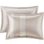 Édredon en chenille taupe très grand - 7 pièces avec tissu lavable brodé texturé et décoratif-117416450