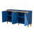 TREXM 60" Retro Buffet Cabinet with Storage, 4-Door Vintage Sideboard for Dining, Kitchen, and Living Room in Light and Dark Navy-1655070465