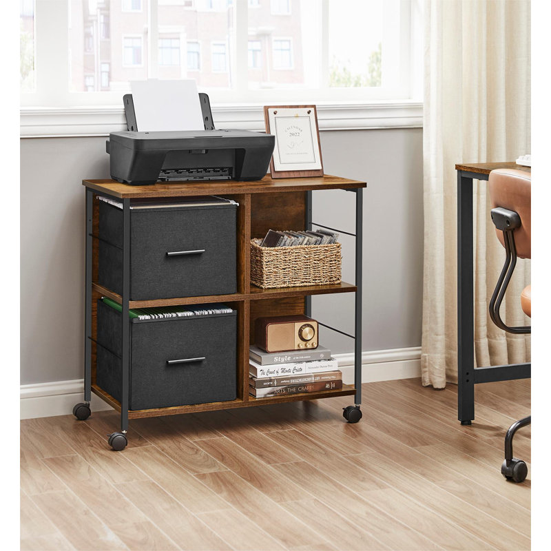 Agapi 73.5cm Wide File Cabinet, Black/Brown