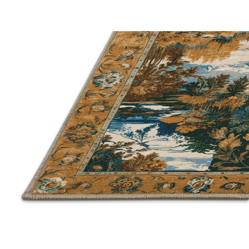 Machine Washable Persian Brown Area Rug, Rectangle 2' x 3'